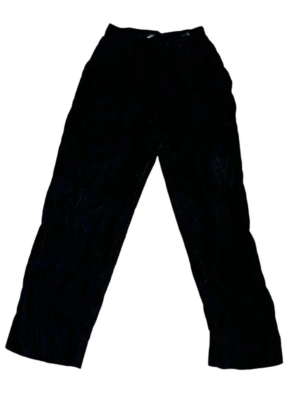 Vtg Courtwell Black Velvet Pants Sz 6 Pleated w/ Pockets Evening Wear USA Made